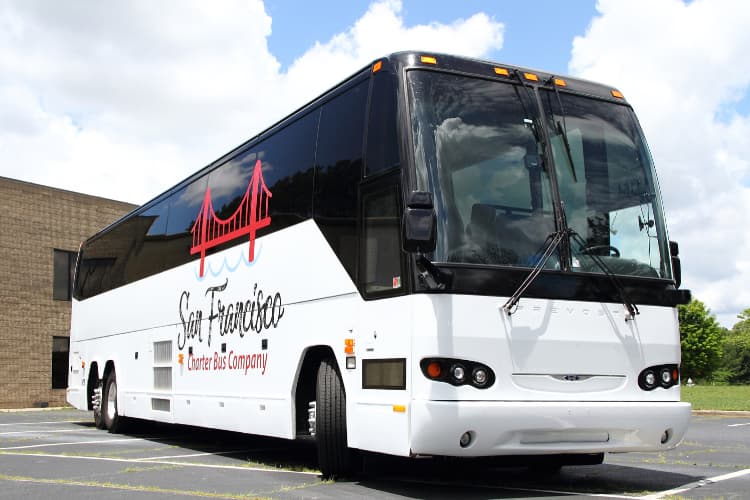 San Francisco Charter Bus Company motorcoach parked